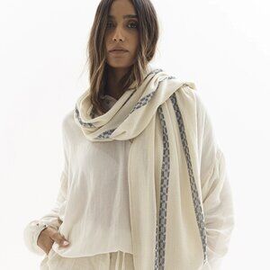 SCARF AMBATO NAVY BLUE (BABY LLAMA - MERINO WOOL AND COTTON)